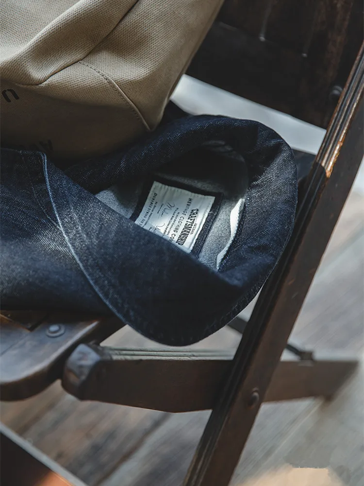 

2021AW Tooling American Casual Washed Denim Jacket Amekaji Vintage Blue Denim Jacket Men