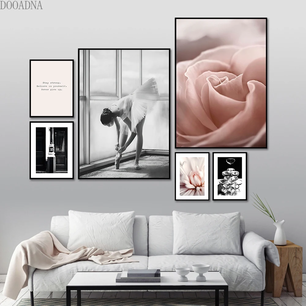 

Black and white photo posters, wall art, canvas prints, ballet girls, retro, ballroom bedroom home decoration, background frames