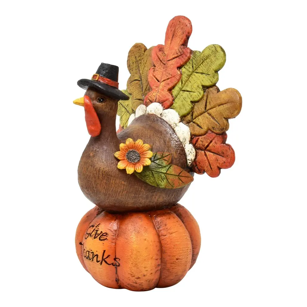 

Thanksgiving Turkey Pumpkin Thanksgiving Decorations Turkey Crafts For Thanksgiving Day Sculpture Statue Resin Figurine
