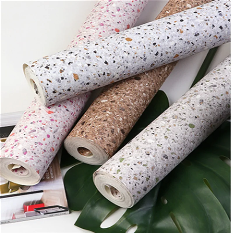 

modern minimalist sandstone terrazzo wallpaperPVC waterproof wallpaper for living room bedroom background wall home Decoration