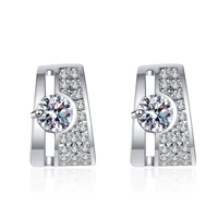 rectangle shape 0 6 carat d color moissanite earrings for women 100 925 sterling silver vvs certified moissanite stud earrings