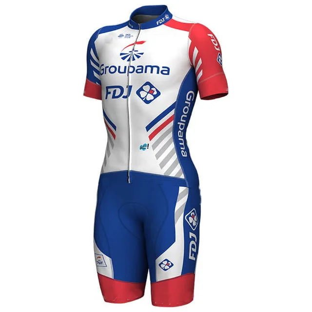 Hombres de ciclismo desgaste de ciclo JERSEY traje SKINSUIT con banda de potencia GROUPAMA FDJ PRO equipo 3D - Цвет: 1