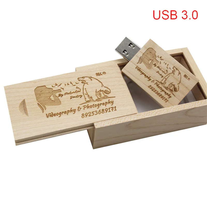 Usb флеш-накопитель TEXT ME usb3.0 Maple wood + box 4 ГБ 8 16 32 maple usb 3 0 деревянная гравировка