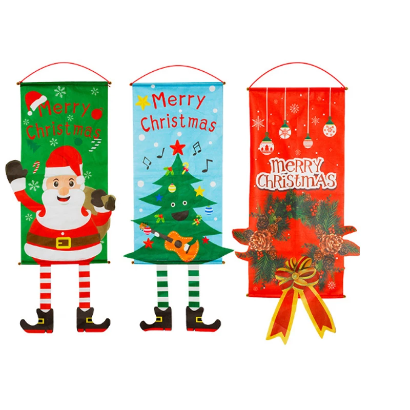 

Christmas Decoration Christmas Porch Banner Elf Snowman Hanging Ornaments Cartoon Ornaments Window Wall Decoration 080828