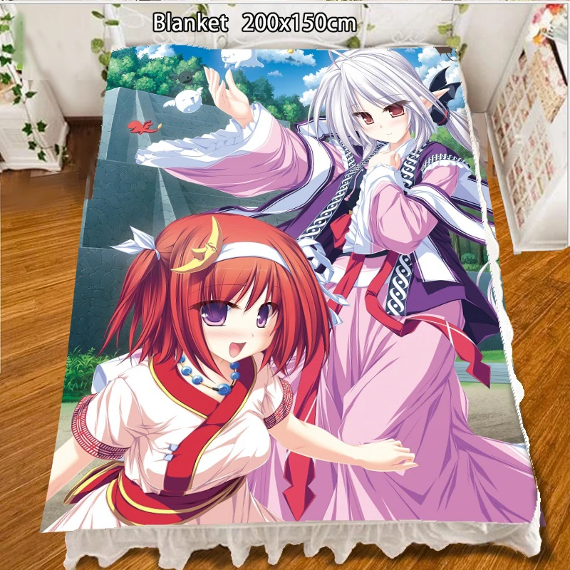 

Anime Fleece Blanket Suzukaze no Melt Suzu Tsubaki Nazuna quilt carpet soft bedding accessories home decoration 200cm