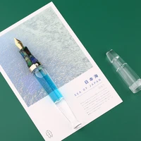 majohn s5 dropper resin fountain pen transparent ink pen iridium 0 380 5mm large capacity storing fashion writing gift ink pen