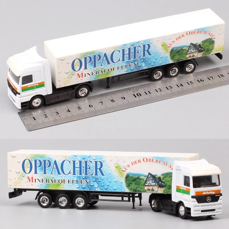 Золотой 1/87 Scale Mini Small Germany Advertising AD Media container Cargo trailer tow Truck Diecasts& Toy Vehicles model Cars souvenir - Цвет: Золотой