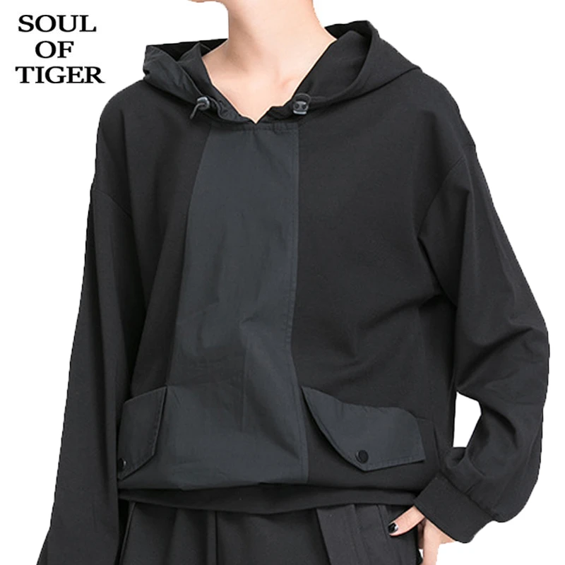 

Женская футболка с капюшоном SOUL OF TIGER, Повседневная Свободная футболка большого размера в Корейском стиле, осень 2020