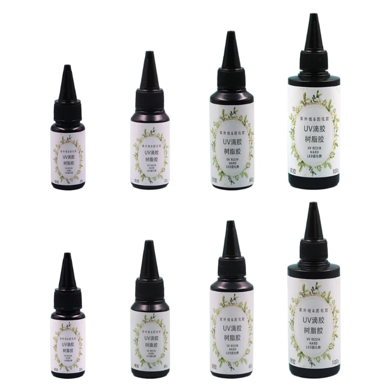 

20g 30g 60g 100g UV Resin Crystal Clear Hard Soft Glue Ultraviolet Curing Epoxy Crafts Jewelry Pendant Making DIY Accessories