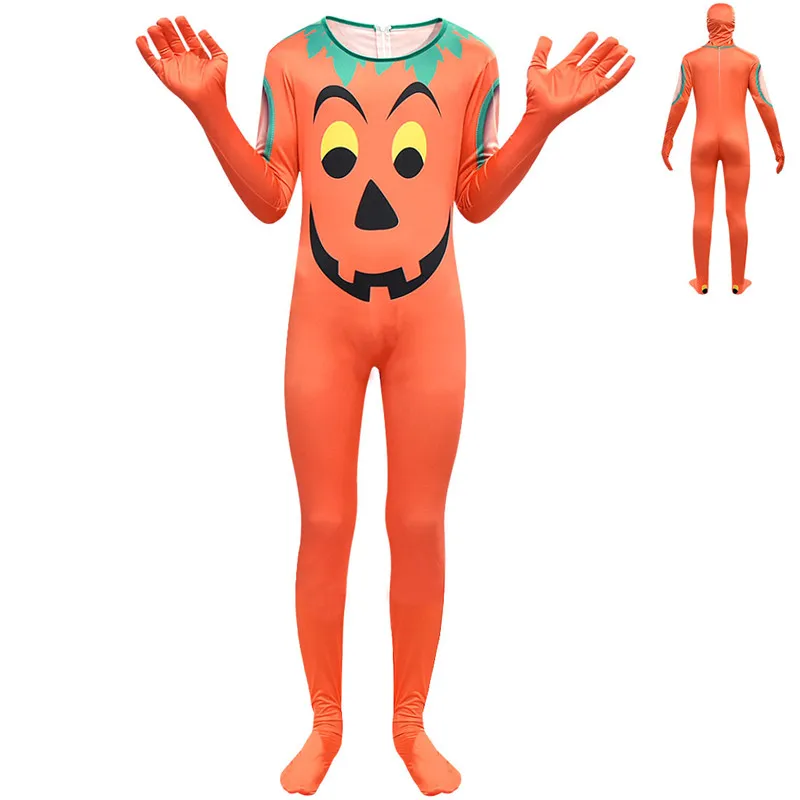 Детский костюм для косплея на Хэллоуин с тыквой мальчиков и девочек комбинезон