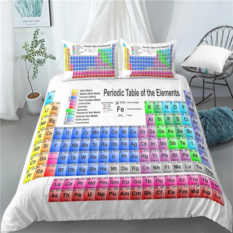 

Home Living Luxury 3D Chemistry Element Table Print Comfortable Duvet Cover PillowCase Bedding Sets Queen King EU/US/AU Size