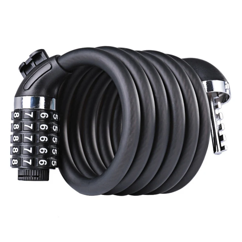 Замок велосипедный Противоугонный со стальным тросом 5 значений 1200x12