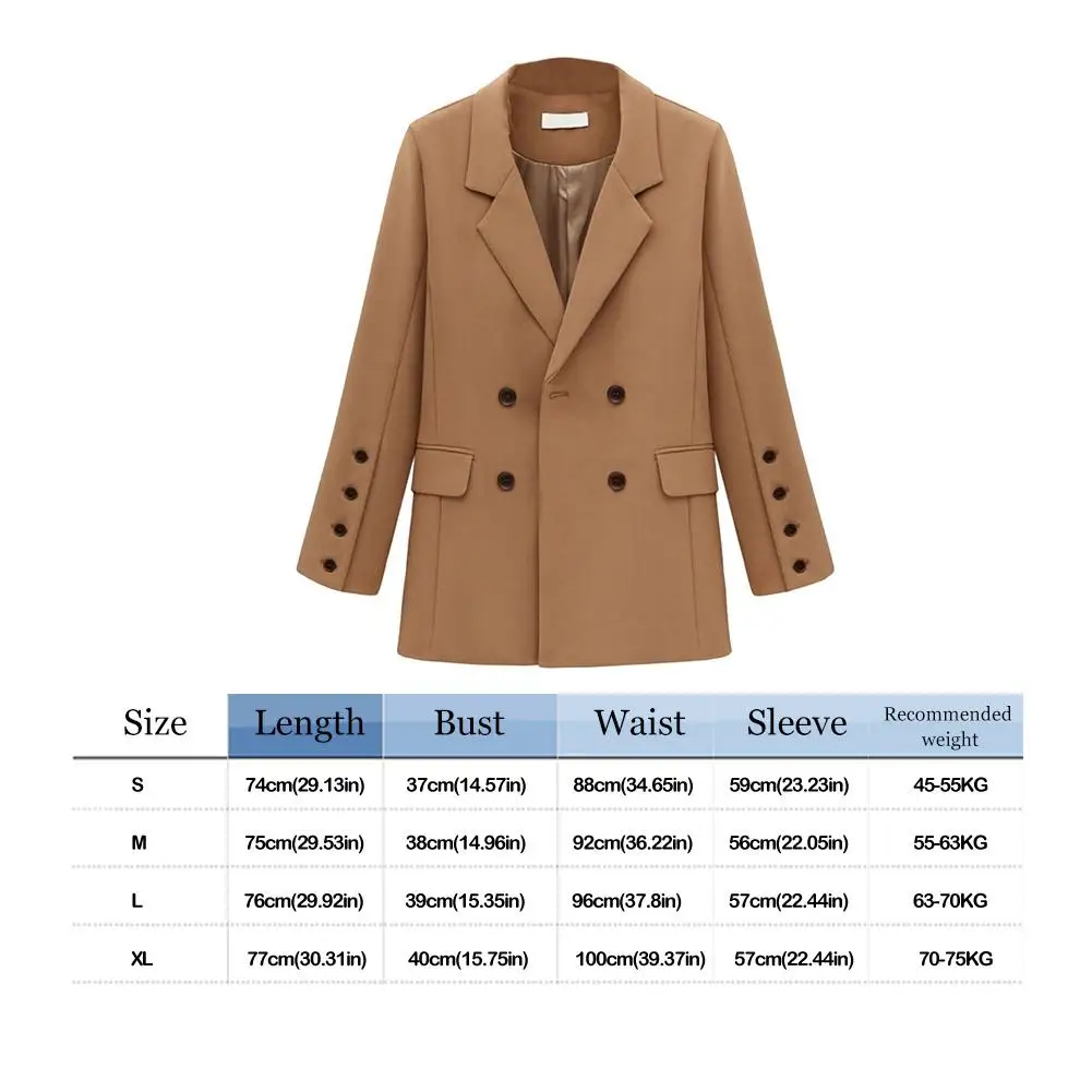 Элегантная Женская Офисная верхняя одежда женский эластичный верблюжий топ с