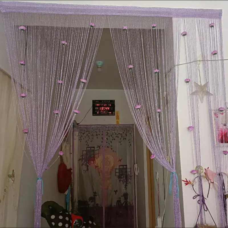 1 шт. безперфорированная нить шифрование экран занавес на окна свадьба фэн-шуй