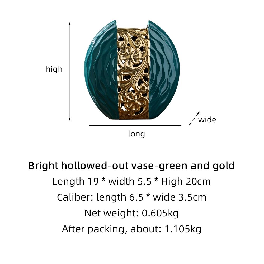 

Chinese Style Ceramic Vase Green White Round Vase Living Room Decoration Vase Modern Home Decoration Desk Vase Gift white vases