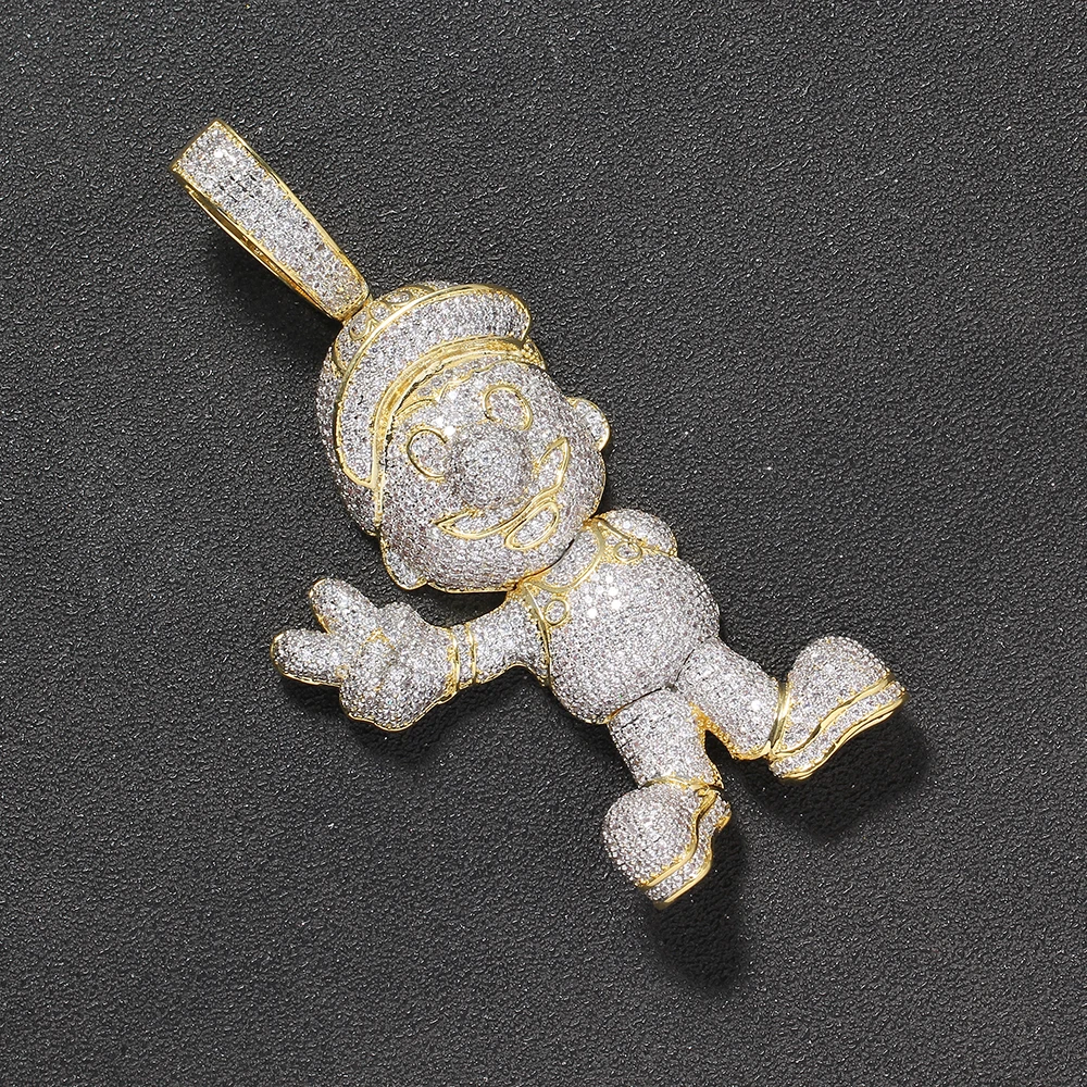 Большой Размеры высокого качества латунь камни CZ подвеска в стиле хип-хоп