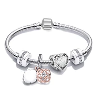 new european style love rhinestones rose love ladies bracelet warm port diy combination brand bracelet jewelry gifts