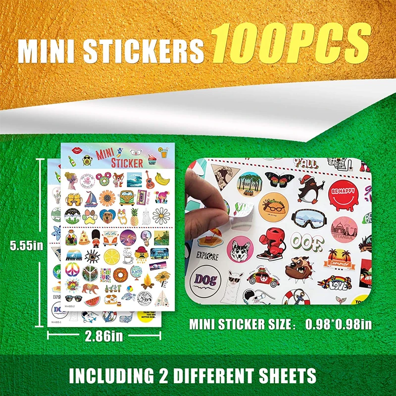 

300 PCS Stickers Pack (50-850Pcs/Pack) Colorful Waterproof Stickers For Flask Laptop Water Bottle Cute Aesthetic Vinyl Stickers