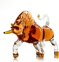 charging bull whiskey decanter home bar glass decanter top quality creative animal glass shaped for bourbon whiskey scotch rum