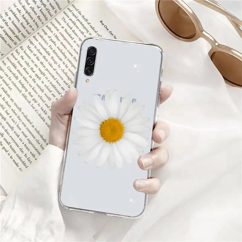

Flower daisy Phone Case Transparent Clear For Samsung Galaxy A71 A21s S8 S9 S10 plus note 20 ultra