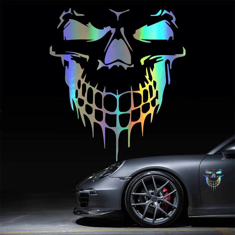 

15.9*17.7CM Stickers on Car Skull 3D Car Sticker Vinyl Funny Stickers and Decals Auto Motorcycle Car Styling Decoration