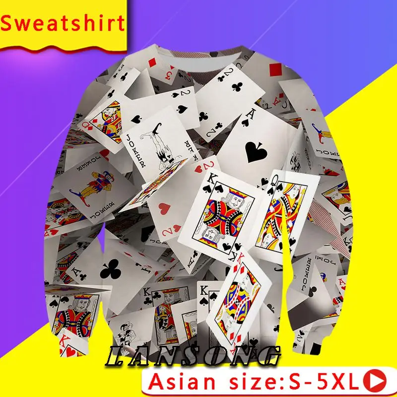 

LIASOSO Poker 3D Printed Hoodies Men Harajuku Fashion Hooded Sweatshirt Autumn Unisex Zip Hoodie Jacket Hoodies Men S-14