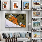 Картина на холсте из известных французских комиксов Приключения Тинтина, плакаты, картина из мультфильма, Настенная картина, домашний декор для детской комнаты, спальни