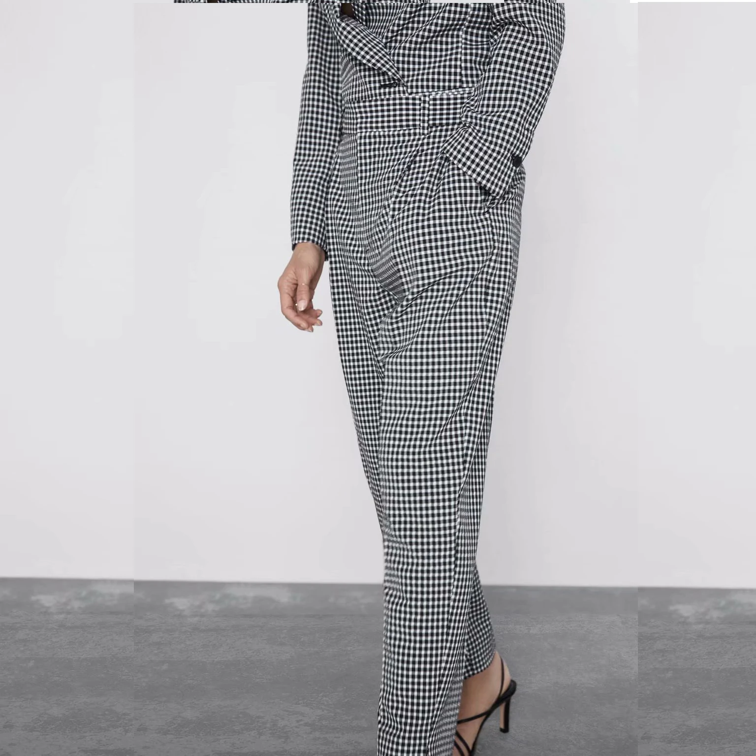 2019 ZA British style Grid Pants for Women Fashion Suit Long Femal Loose Soft Clothes Work Wear Zipper Fastener Harem Pant | Женская