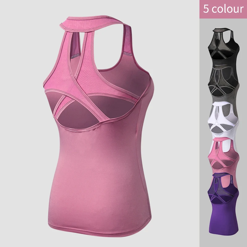 

2021 Yoga Tops Vest for Women Sports Top Fitness Sport Shirt Gym Yoga Tops Female t Shirt Sleeveless Yoga Shirt Sportwear