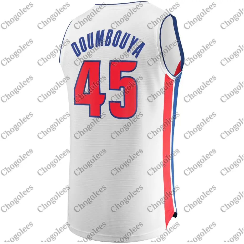 

Men Basketball Jersey Sekou Doumbouya Detroit Branded Fast Break Jersey White Association Edition