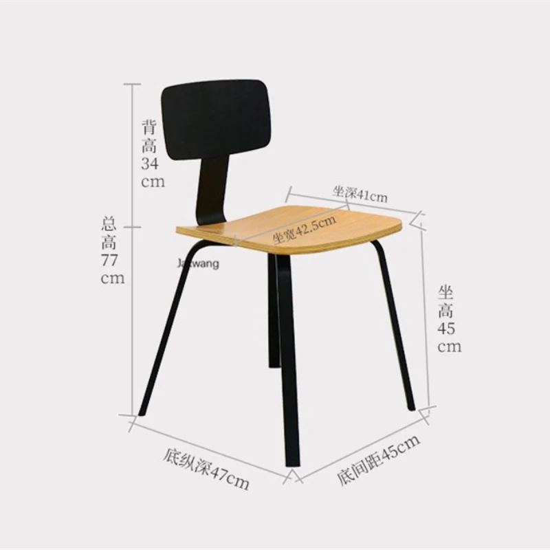 

Nordic Dining Chairs Kitchen Furniture Minimalist Modern Wrought Iron Dining Chair Solid Wood Home Master Designer Back Chair