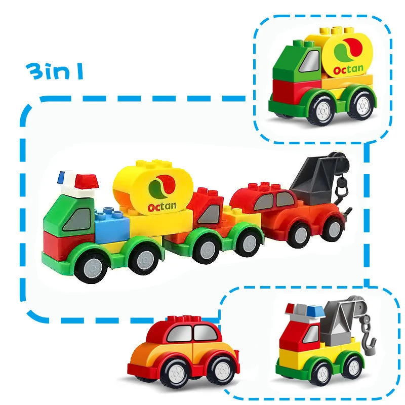 DIY Красочные городской автомобиль Большой частиц строительные блоки замок