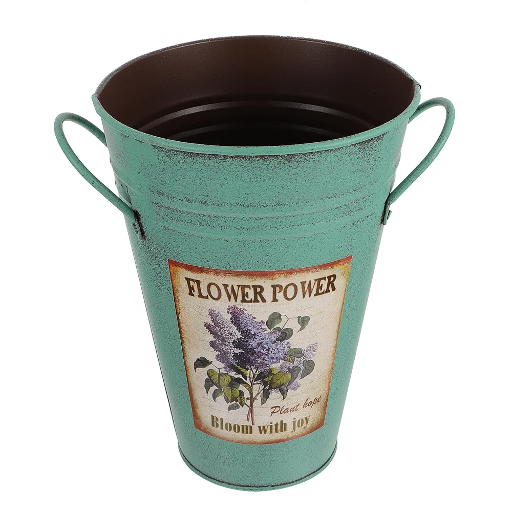 

1Pc Iron Flower Decorative Flower Bucket Flower Arrangement Container