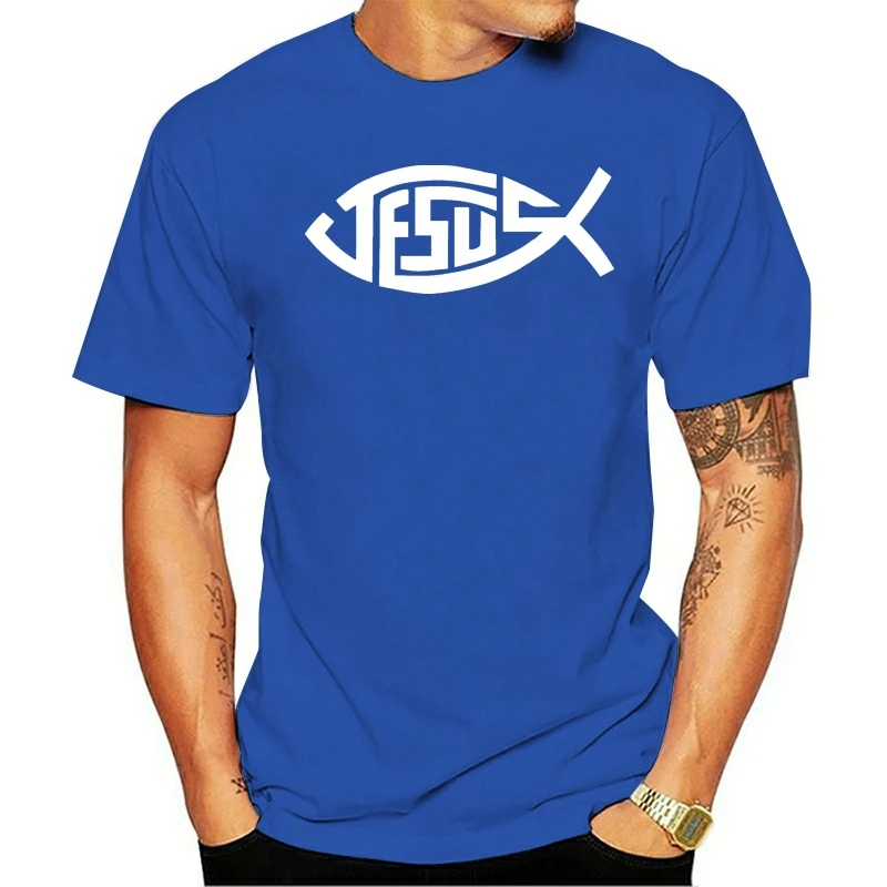 

Funny Men t shirt Women novelty tshirt Jesus Fish Mens T-Shirt