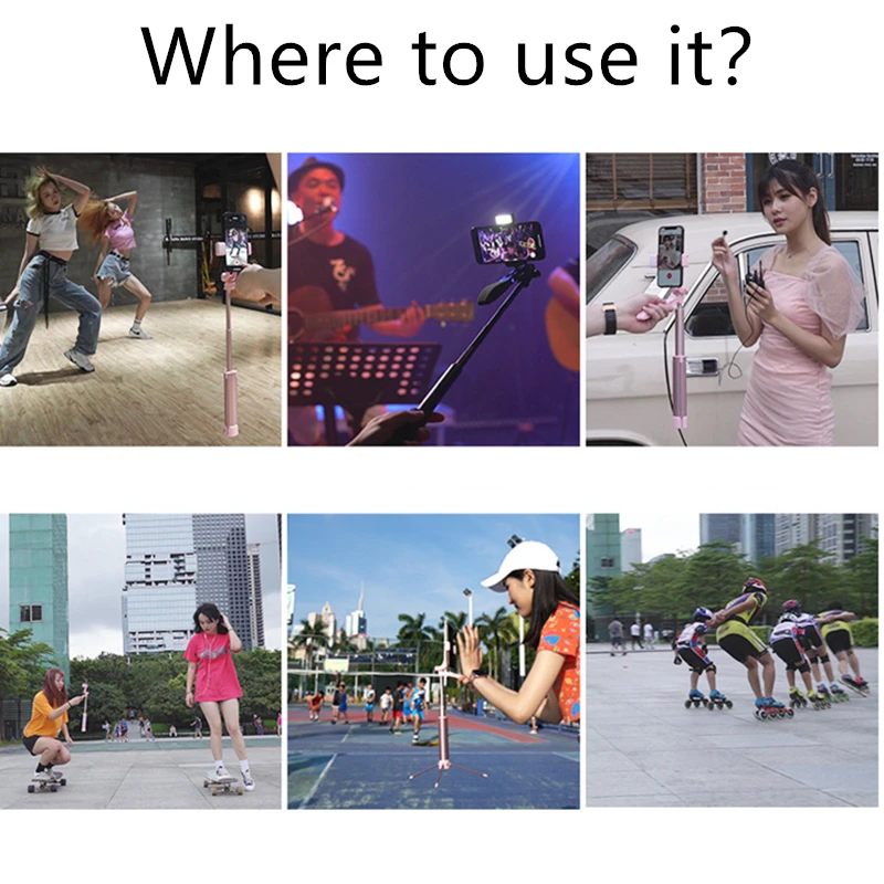 Bluetooth пульт дистанционного управления стабилизатор селфи палка со светодиодной