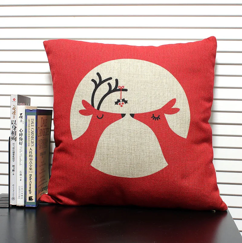 

Christmas pillow cover, European court style animal cartoon Christmas deer elk throw pillow case pillowcase wholesale