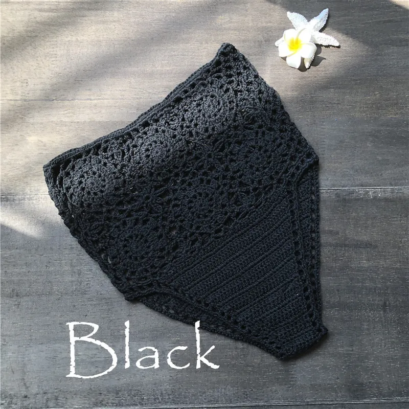 Размера плюс бикини с высокой талией женские стринги вязаный крючком цветочный