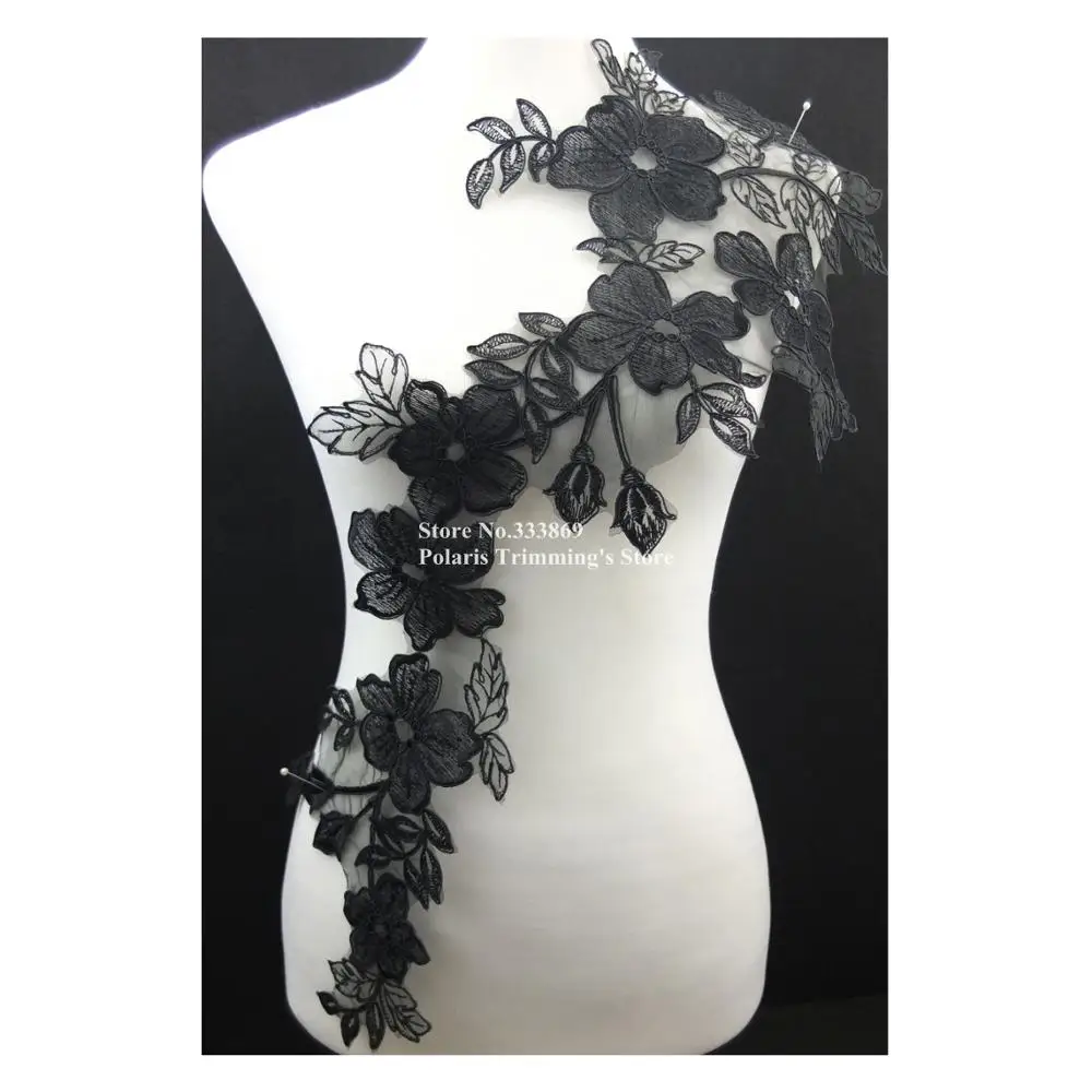 5 шт./лот 4 вида цветов (синий черный серебряный кремовый +) Цветочная вышивка