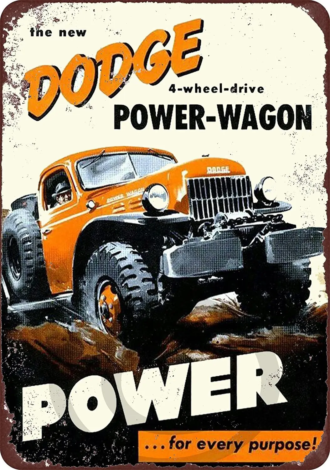 

Заказной четырехколесный металлический знак Kraze Dodge PowerWagon