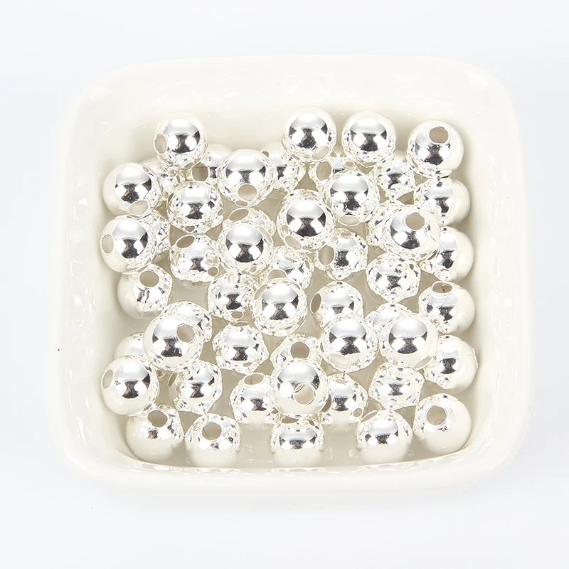 Круглые Металлические бусины 30-500 шт. 2-10 мм гладкие шарики с отверстием фурнитура