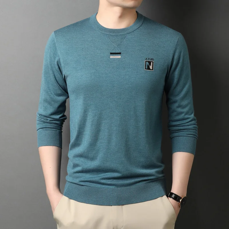 

Round Neck Sweaters Men's Spring Fall 2021 New Korean Version Trend Bottoming Shirt Fashion Wool Sweater With Loose Knit Sweater