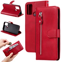 luxury pu leather zipper flip phone case huawei honor 9a 9x 8a 7a 20i 10i 10 lite magnetic wallet case cover coque