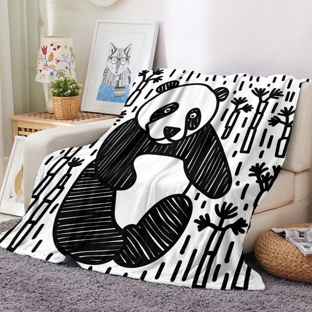 

Фланелевое Одеяло в виде панды, Флисовое одеяло с 3D принтом для детей и взрослых, рождественский подарок, покрывало для спальни