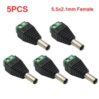 5pcs 5 5x2 12 5mm femalemale dc power cable jack plug for led strip cctv security camera home applicance connector