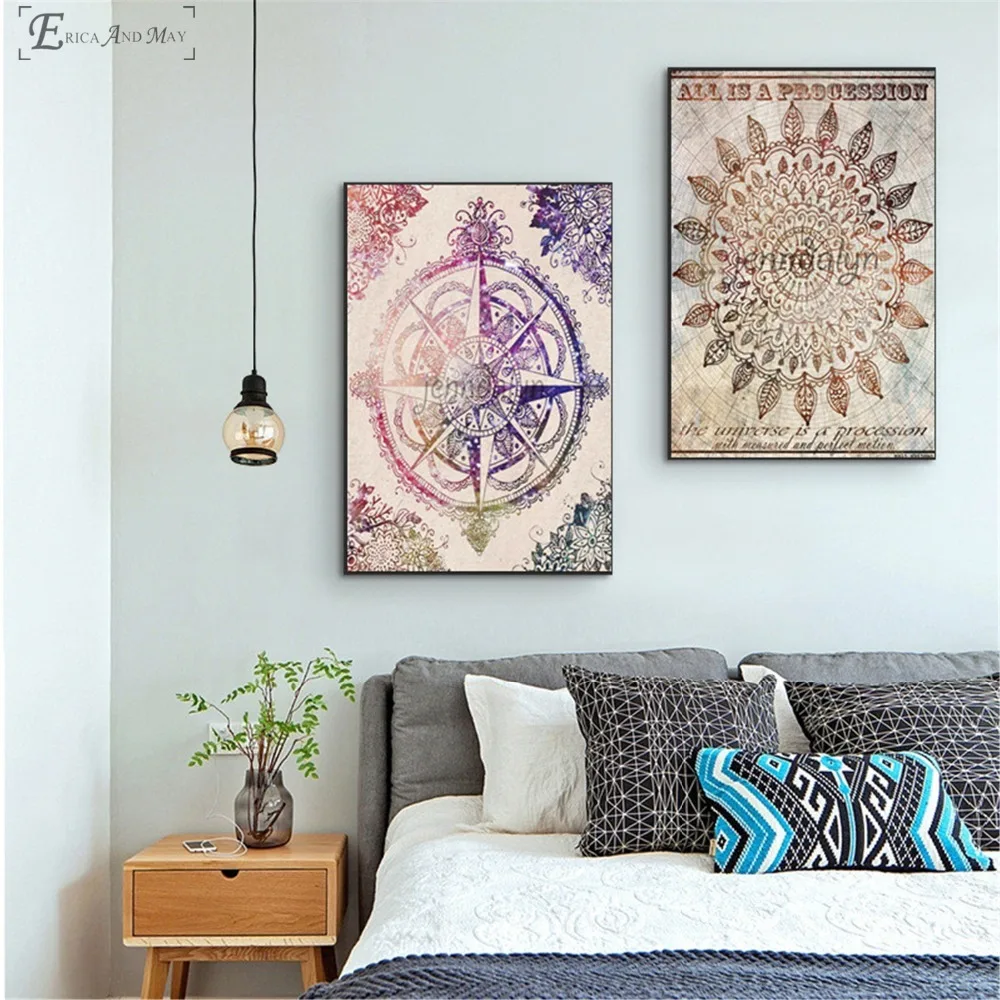 Compass Psychedelic LSD Artwork On Sale Poster Wall Painting Living Room Abstract Canvas Art Pictures For Home Decor No Frame | Дом и сад