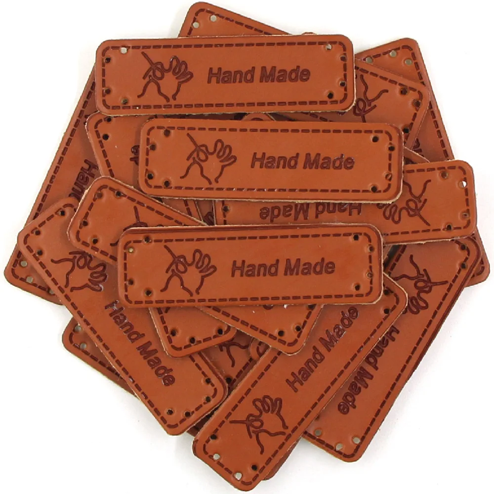Бирки ручной работы из искусственной кожи 50 шт. бирки для вязания с мультяшным