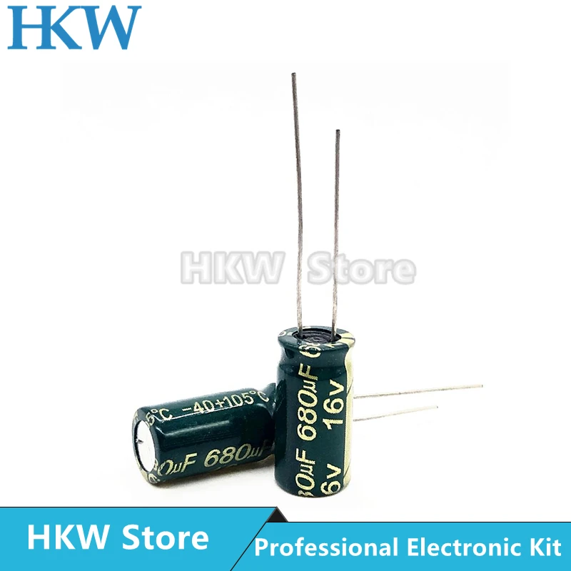 

20pcs/lot 680UF 16V 8*12mm 8*16mm High Frequency Low ESR / Impedance Aluminum Electrolytic Capacitor 680uf16V 8X12 20%