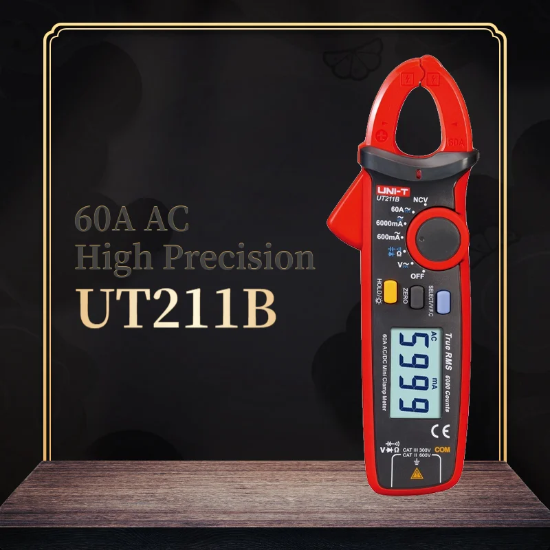 UNI T UT211B 60A мини Высокоточный токоизмеритель переменного/постоянного тока True RMS