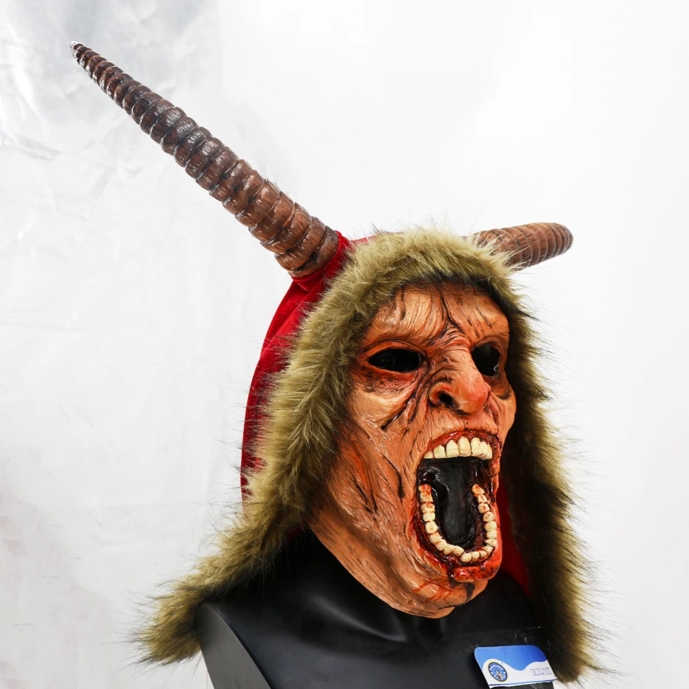 Krampus маска демона страшная демоническая дьявола Рождество взрослые Хэллоуин