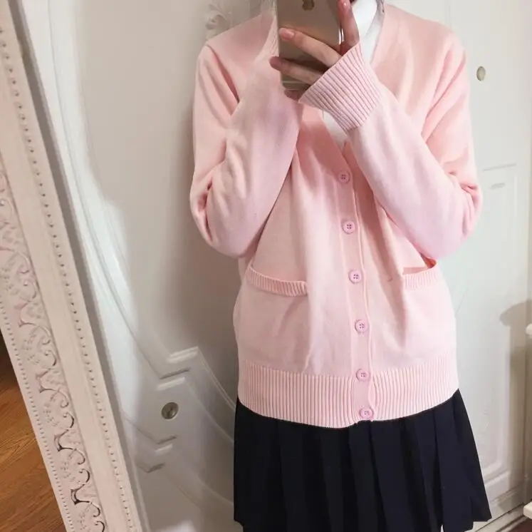 PINK Японский JK старшеклассница женский матросский костюм униформа косплей свитер любовь живой свитер химико Тога свитер JKA3 - Цвет: PINK